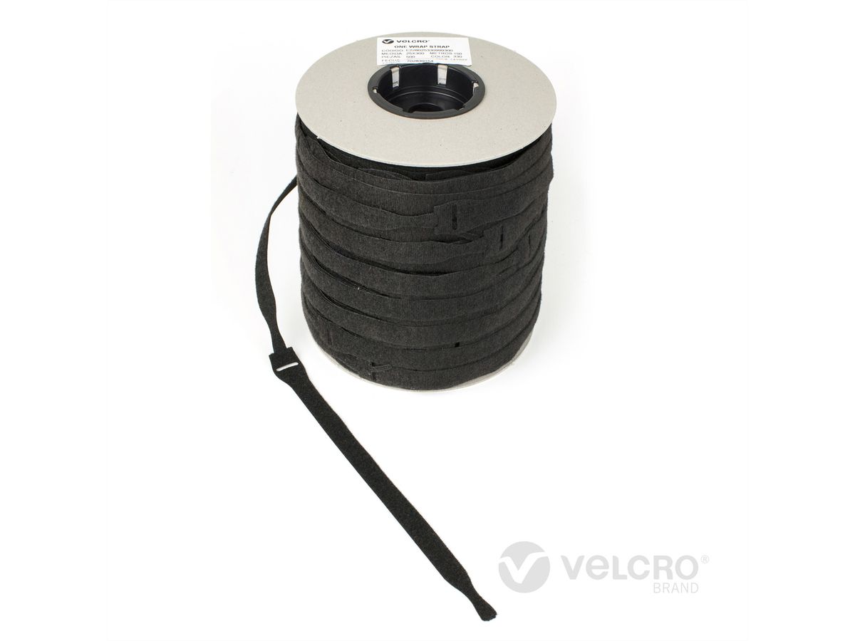 VELCRO® One Wrap® Strap 20mm x 200mm, 750 pièces, ignifugé, noir