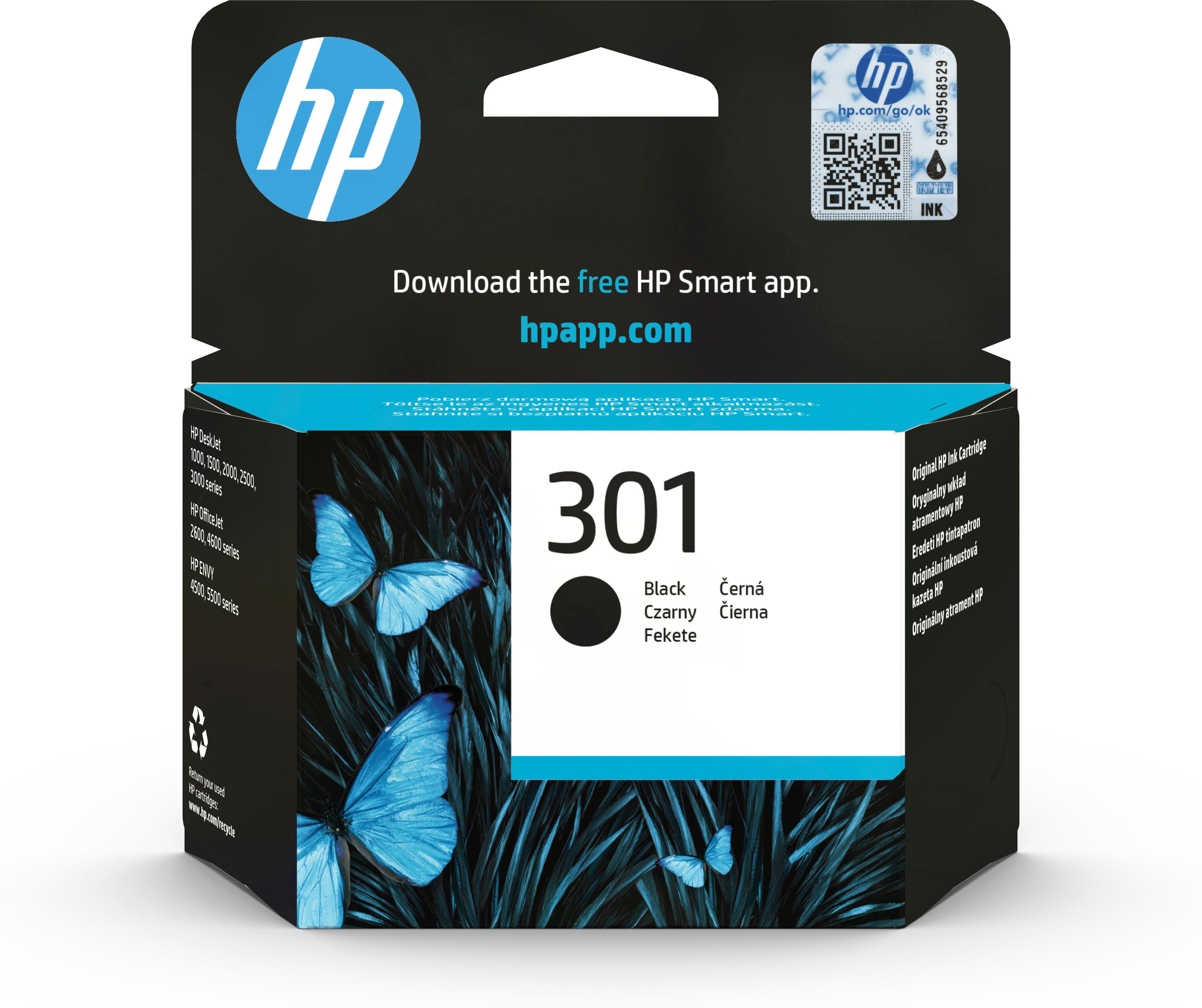 HP 301 Black Ink Cartridge cartouche d'encre Original Noir