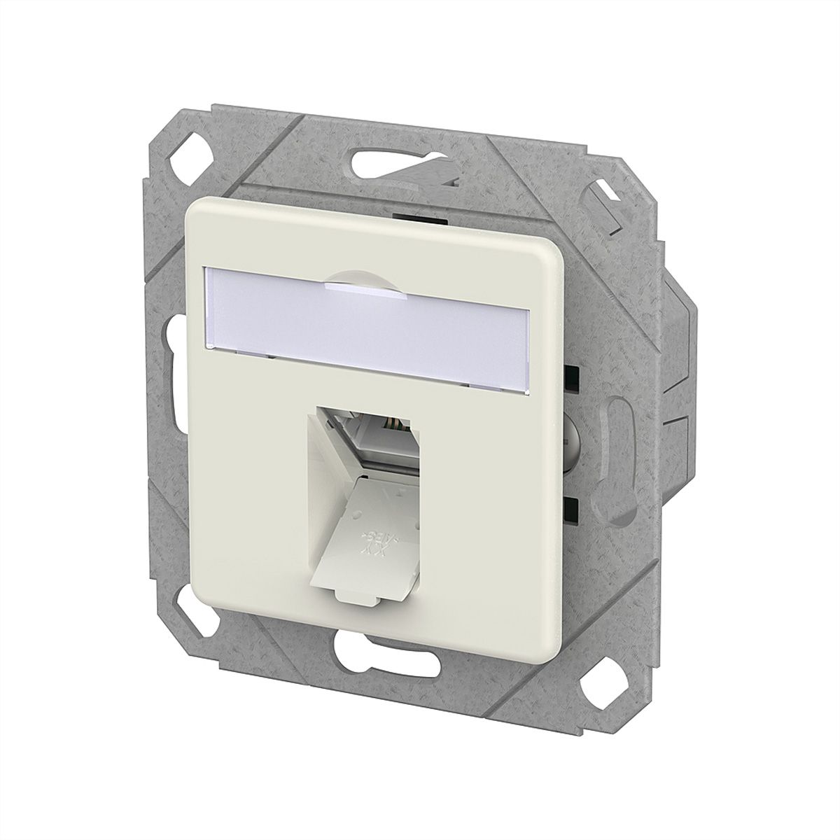 METZ CONNECT E-DAT C6A LSA++ Prise, 1 port, goulotte encastrée (UPk), blanc pur
