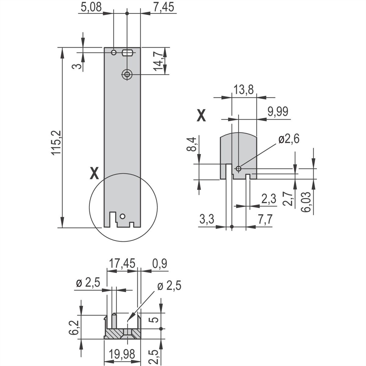 SCHROFF Plug-In Unit Kit avec poignée IEL pour E/S arrière, blindé, noir, 3 U, 4 HP