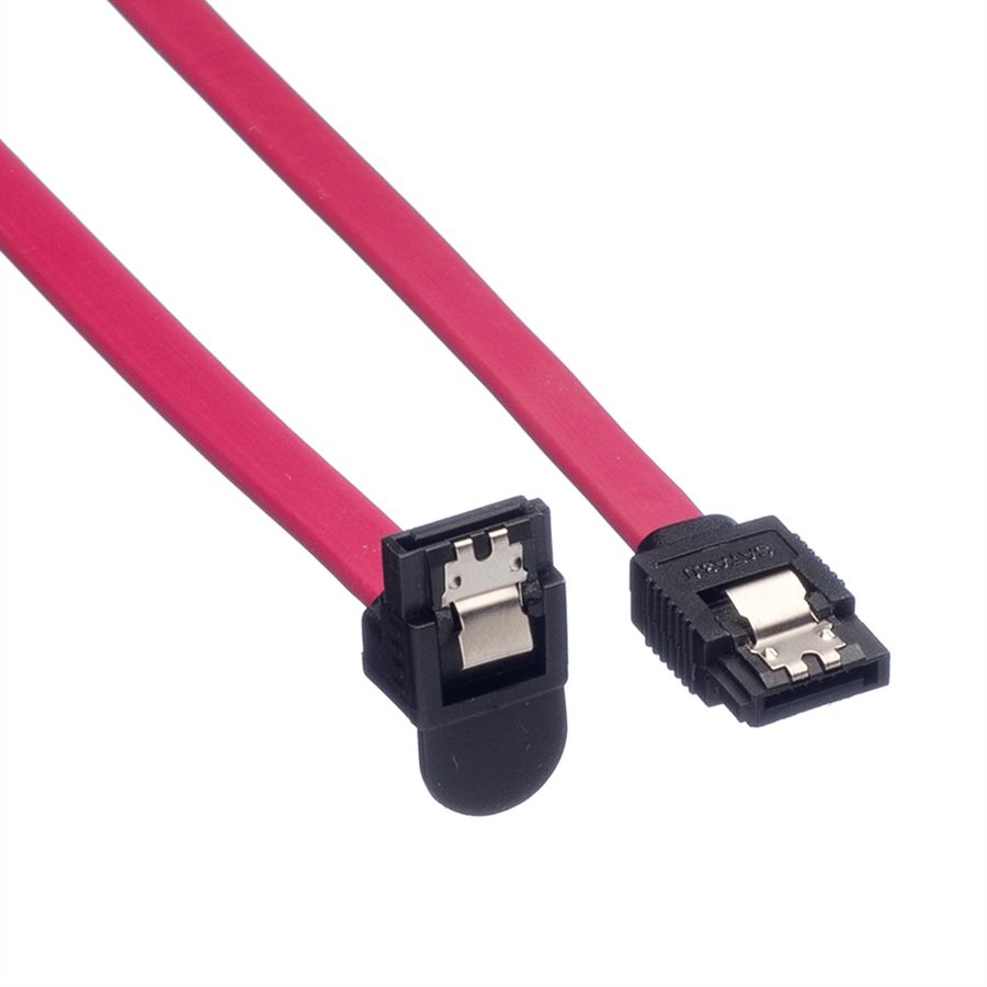 ROLINE Câble SATA 6.0 Gbit/s interne avec attache, coudé, 1 m