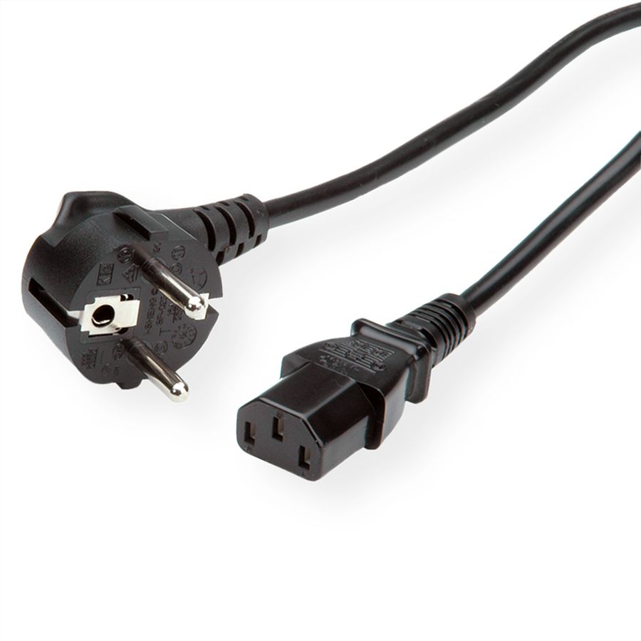 ROLINE Câble d'alimentation IEC droit, noir, 5 m