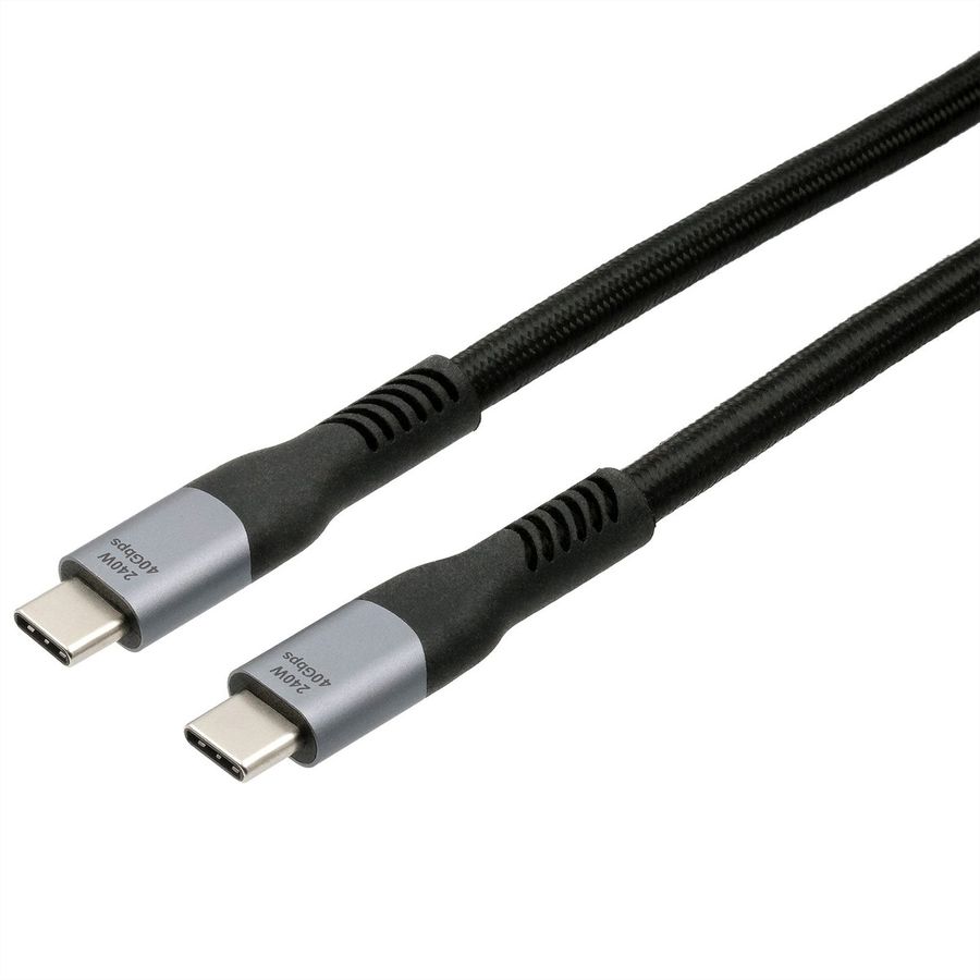 EXSYS EX-K1598-1.0 Câble USB 4.0 Connecteur USB-C, 5 A, 8K UHD-2, 40Gbit/s, 240W , noir, 1 m