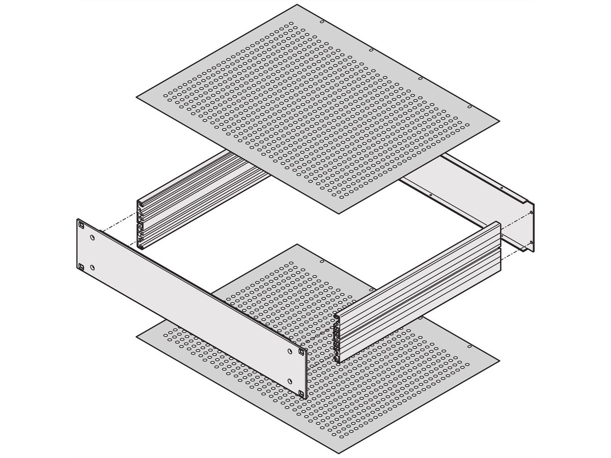 Plaque de recouvrement MultipacPRO SCHROFF, perforée, profondeur 220 mm