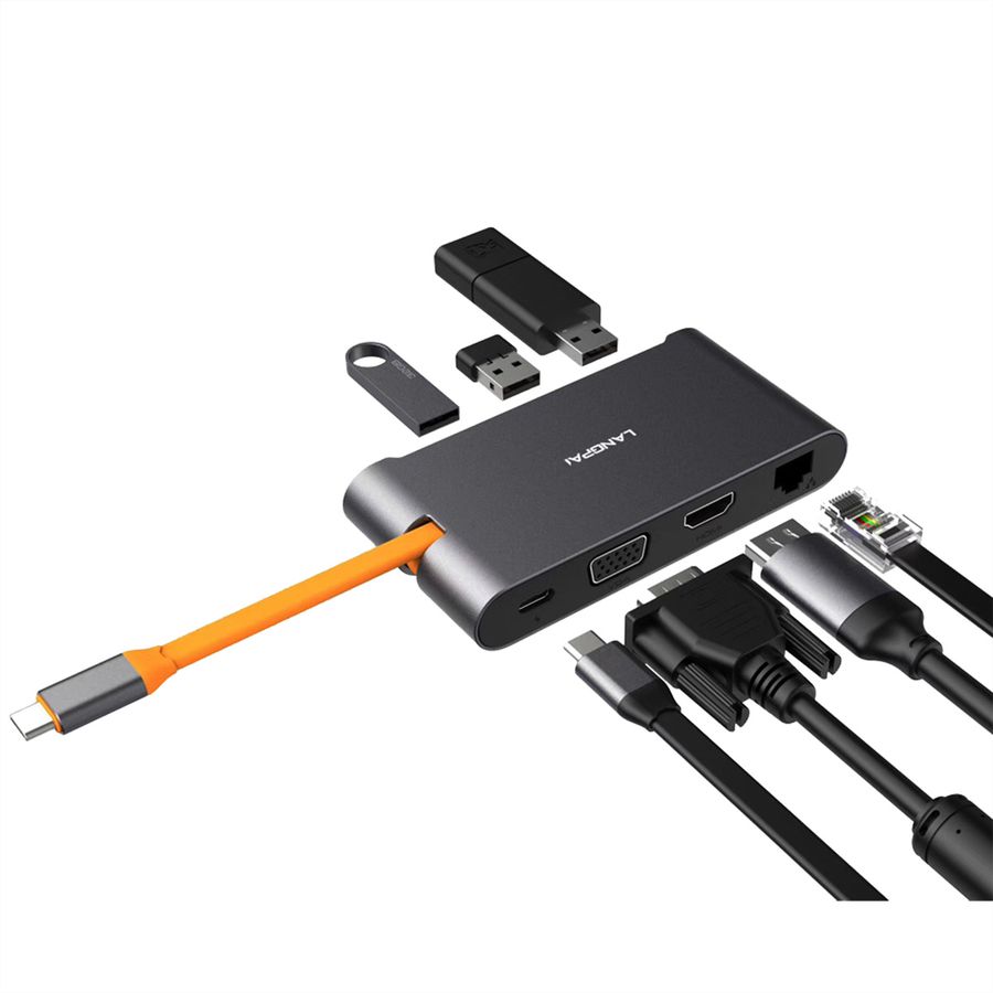 EXSYS EX-1198VS Hub à 7 ports USB 3.1 Gen1 C, adaptateur 12V/3A et câble USB C-C