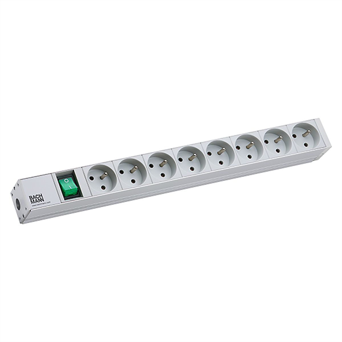 BACHMANN Prise multiple, 8x avec interrupteur, argent