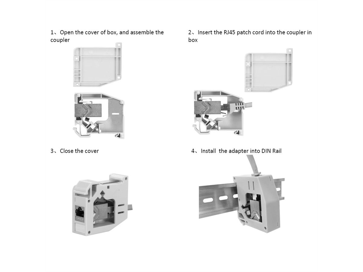 ROLINE Adaptateur de rail DIN pour module Keystone SLIM, non équipé, 180°