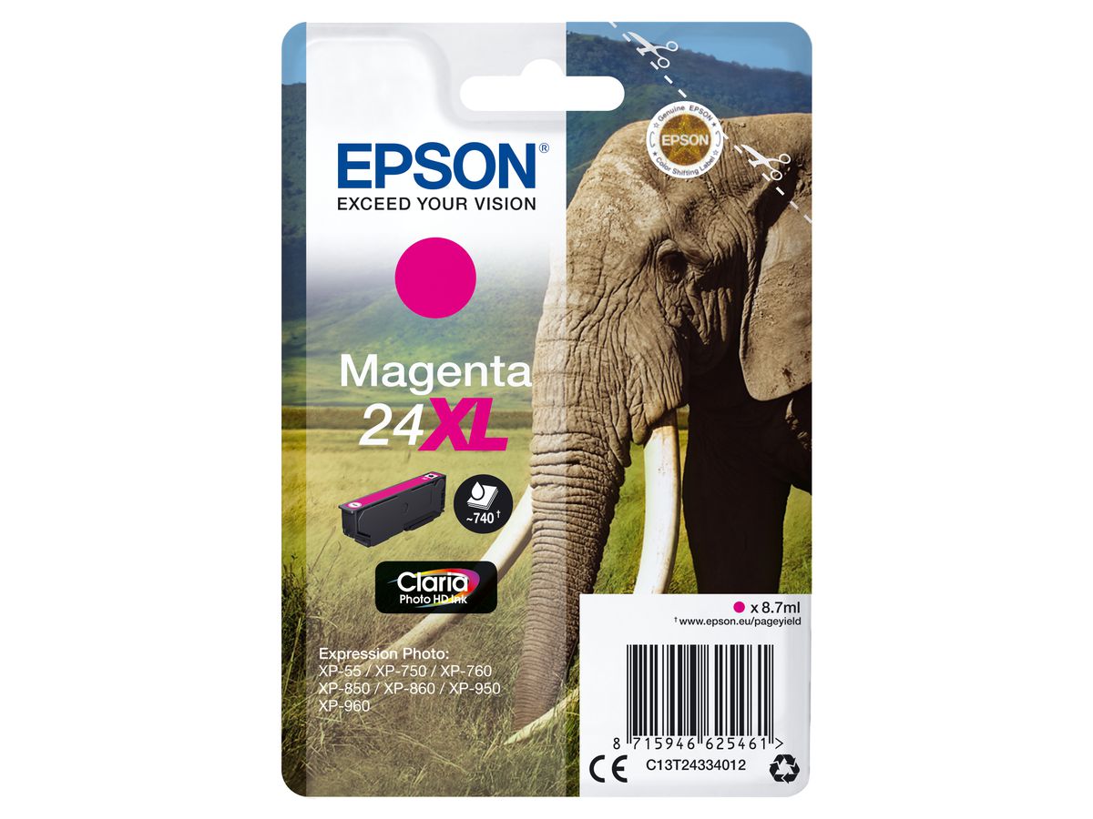 Epson Cartouche "Eléphant" - Encre Claria Photo HD M (XL)