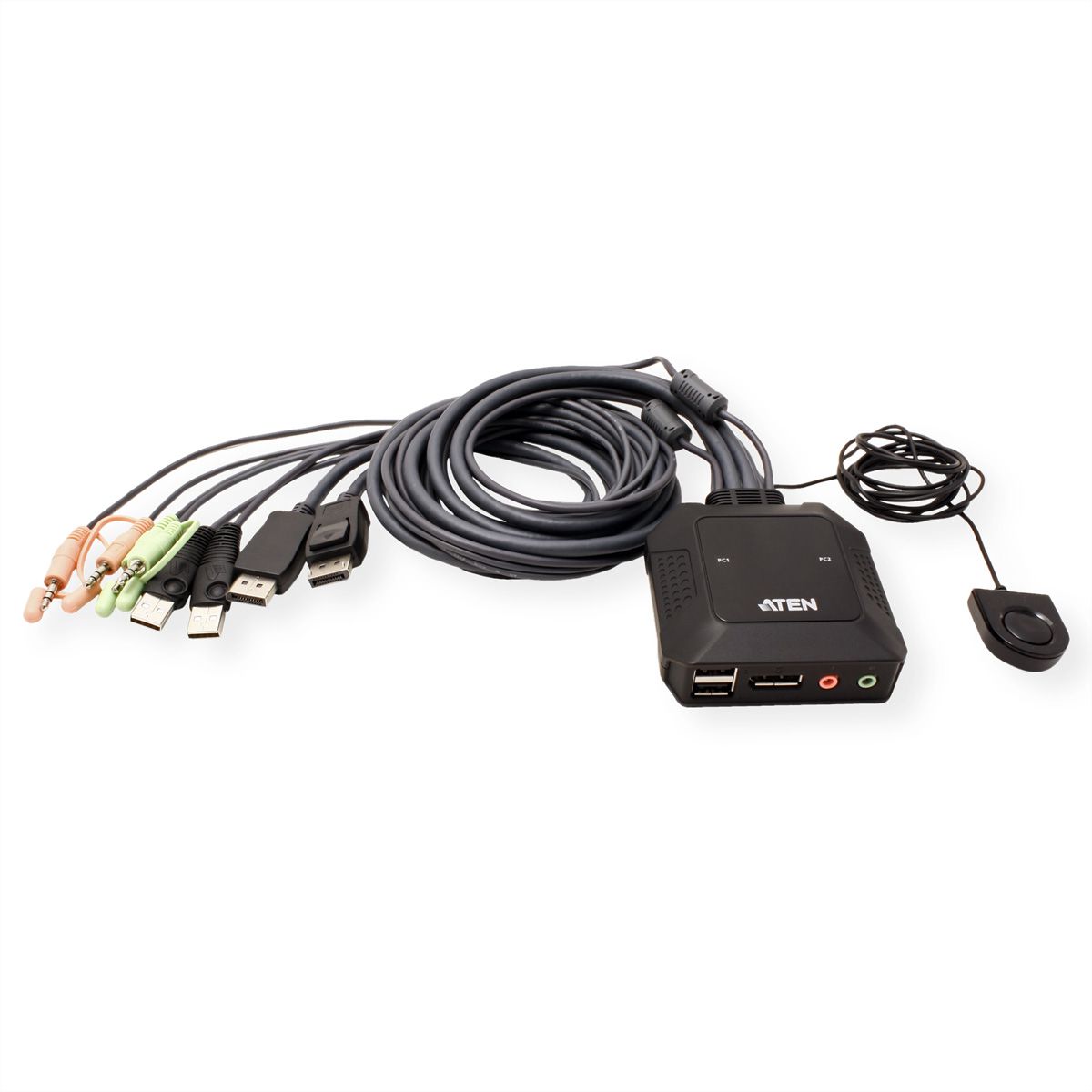 ATEN CS22DP Commutateur KVM DP USB 2 ports avec sélecteur de port distant