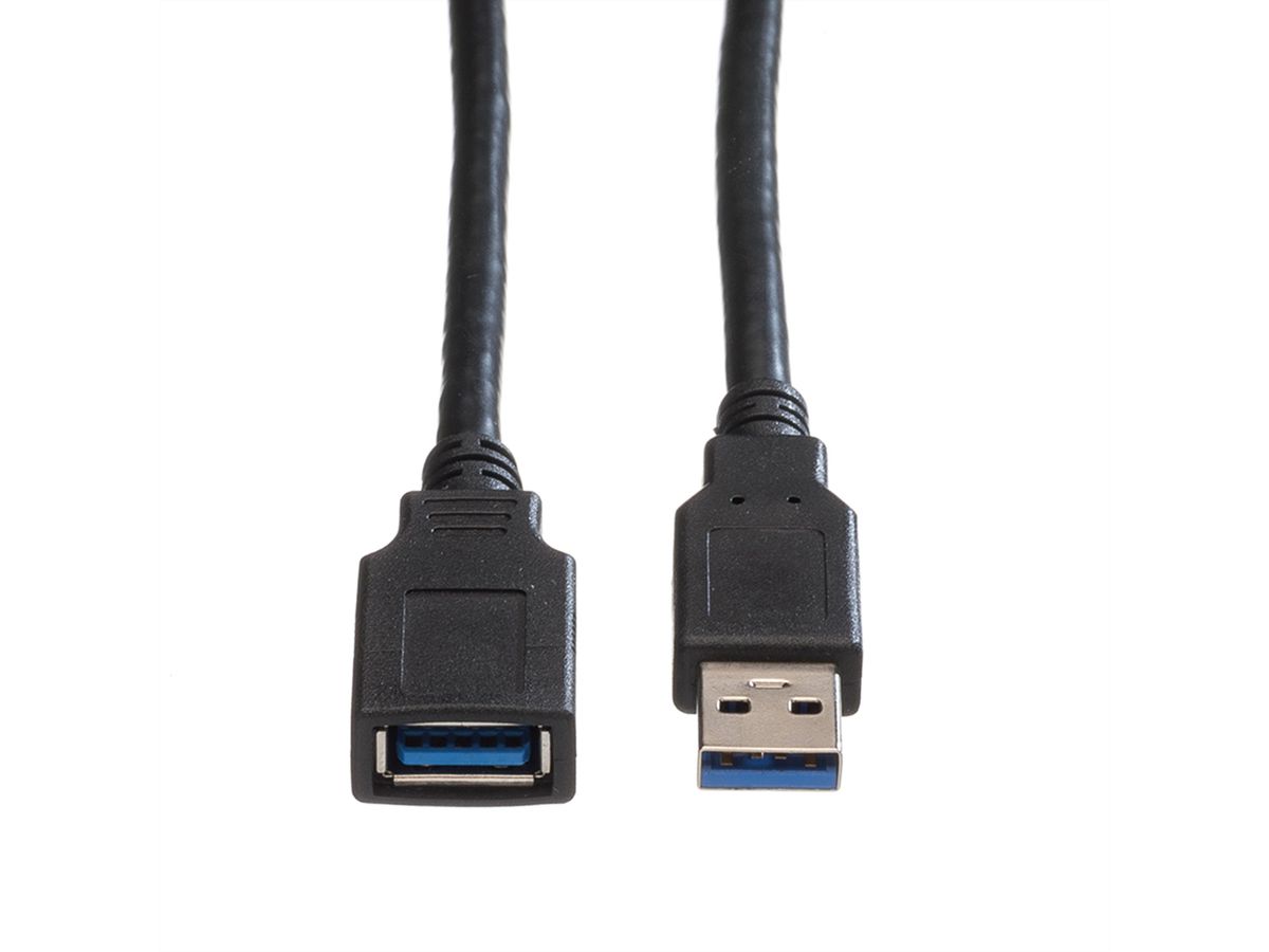 ROLINE Câble USB 3.2 Gen 1 Type A-A, M/F, noir, 0,8 m