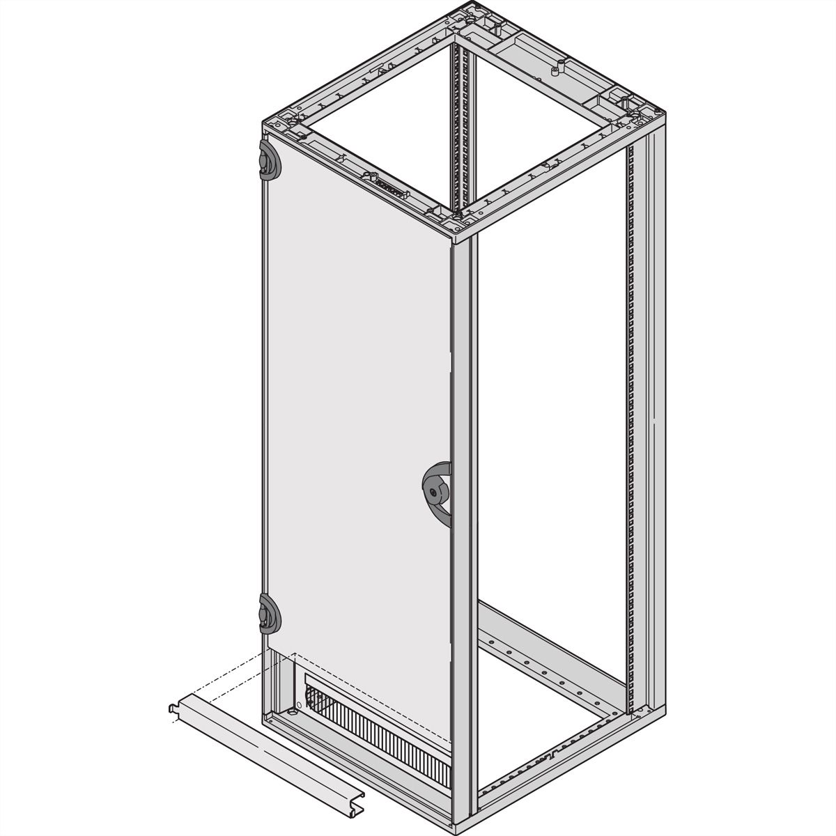 SCHROFF Novastar Support de charnière de porte pour porte raccourcie, pour porte avant Slim-Line