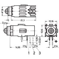 SCHROFF DEL unique Ø 5 mm, modèle long, plan de montage 1, vert