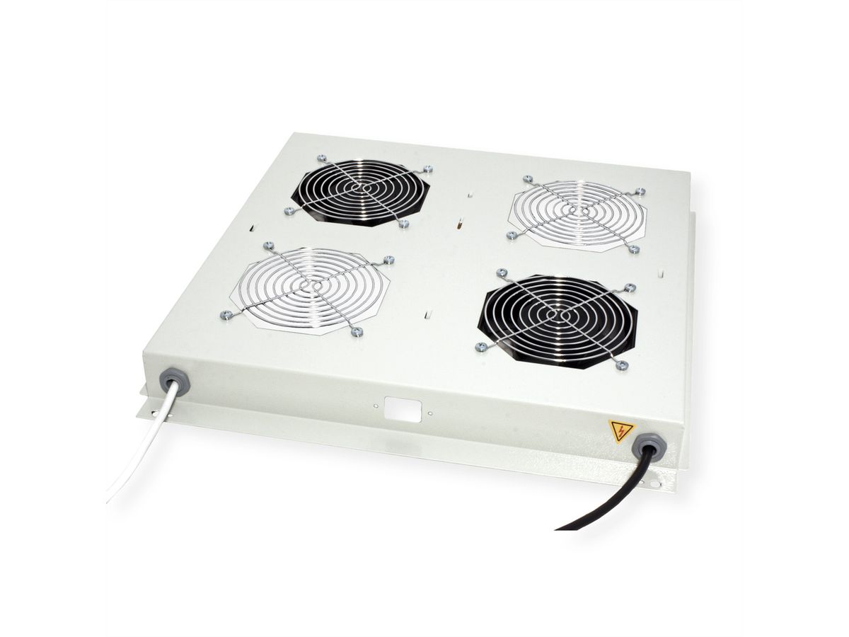 ROLINE 19" Unité de ventilation pour toit, 2 ventilateurs, thermostat, gris