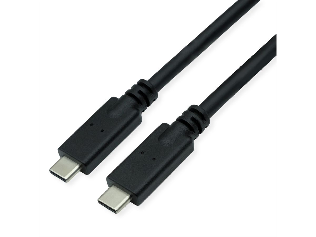 ROLINE Câble compatible USB 3.2 Gen2, avec PD (Power Delivery), avec Emark, C-C, M/M, noir, 3 m