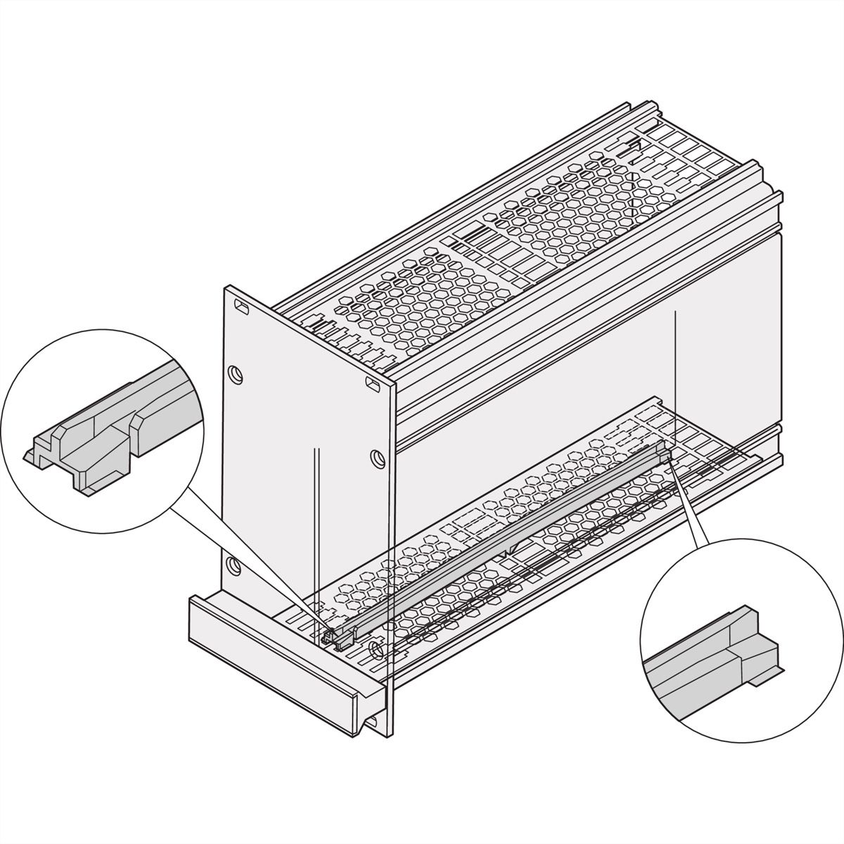 SCHROFF Unité enfichable de type cadre, rail de guidage, 5 paires
