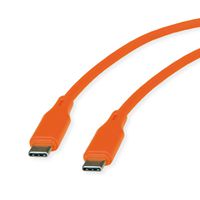 ROLINE Câble USB 2.0, C–C, M/M, silicone, 60W, orange, 1 m