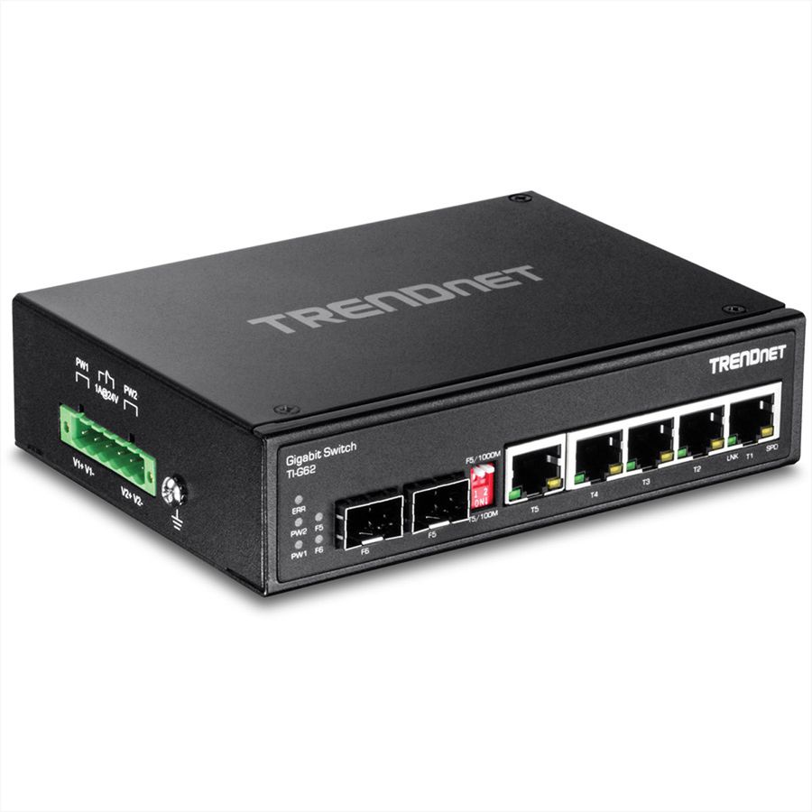 TRENDnet TI-G62 Switch Rail DIN Gigabit industriel renforcé à 6 ports