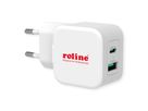 ROLINE Chargeur USB avec prise Euro, 2 ports, 1x QC3.0 A + 1x C (PD), 20W