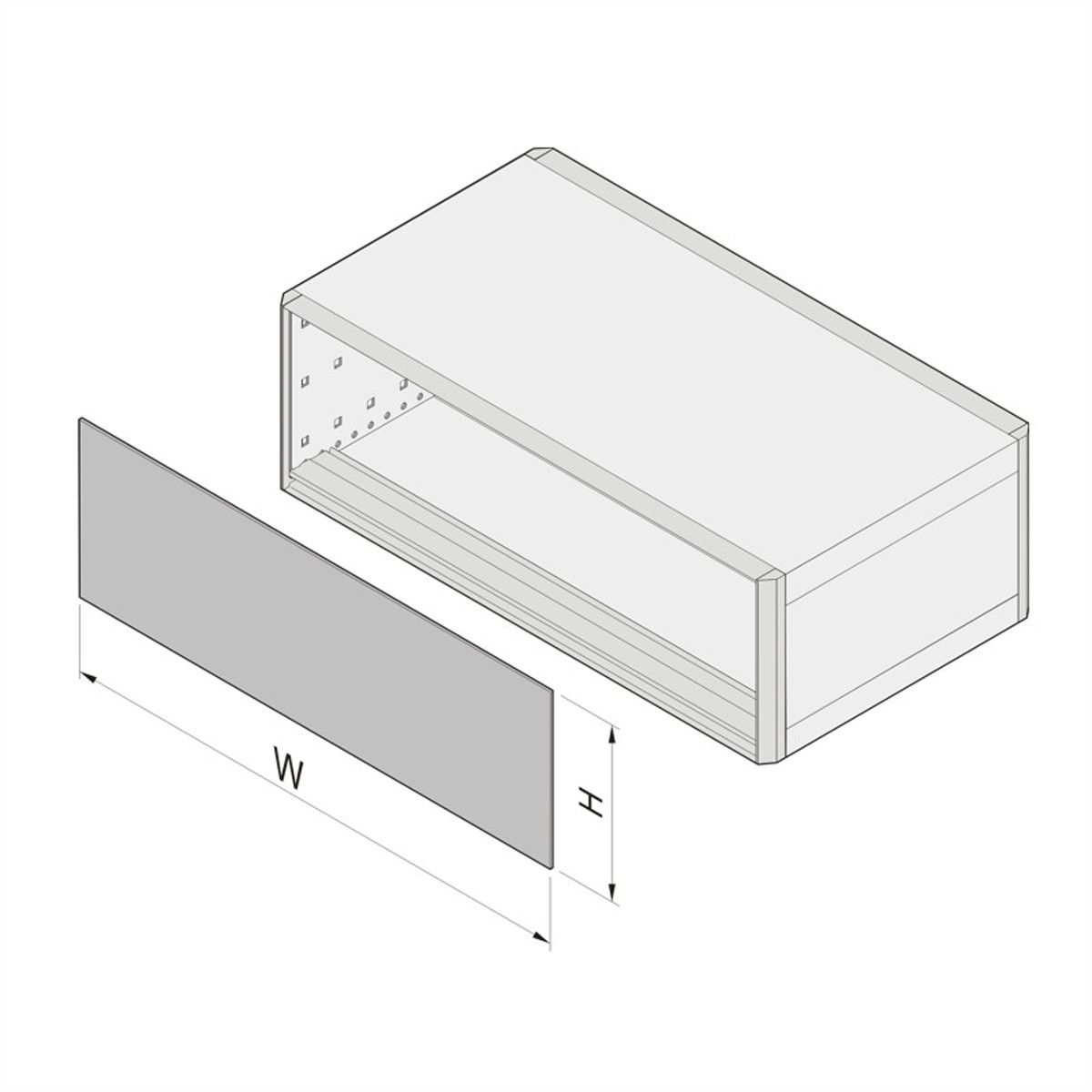 SCHROFF Face avant/arrière CEM, enfichée, blindée - U-FRONTPL.EMC 2UH 28TE