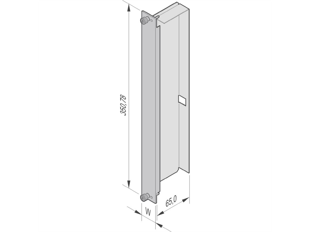 Déflecteur d'air AdvancedTCA SCHROFF 70 mm, avec déflecteur d'air, profilé alu, 8 U, 6 HP