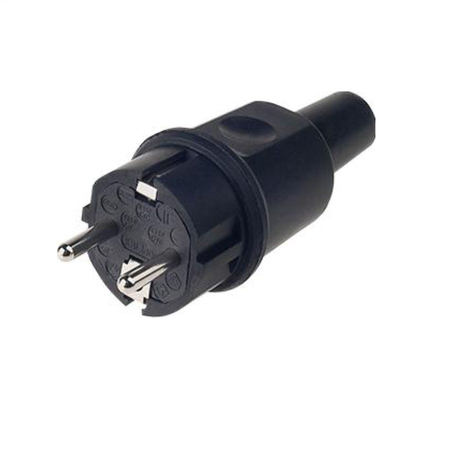 BACHMANN Fiche en caoutchouc plein, IP44, noire