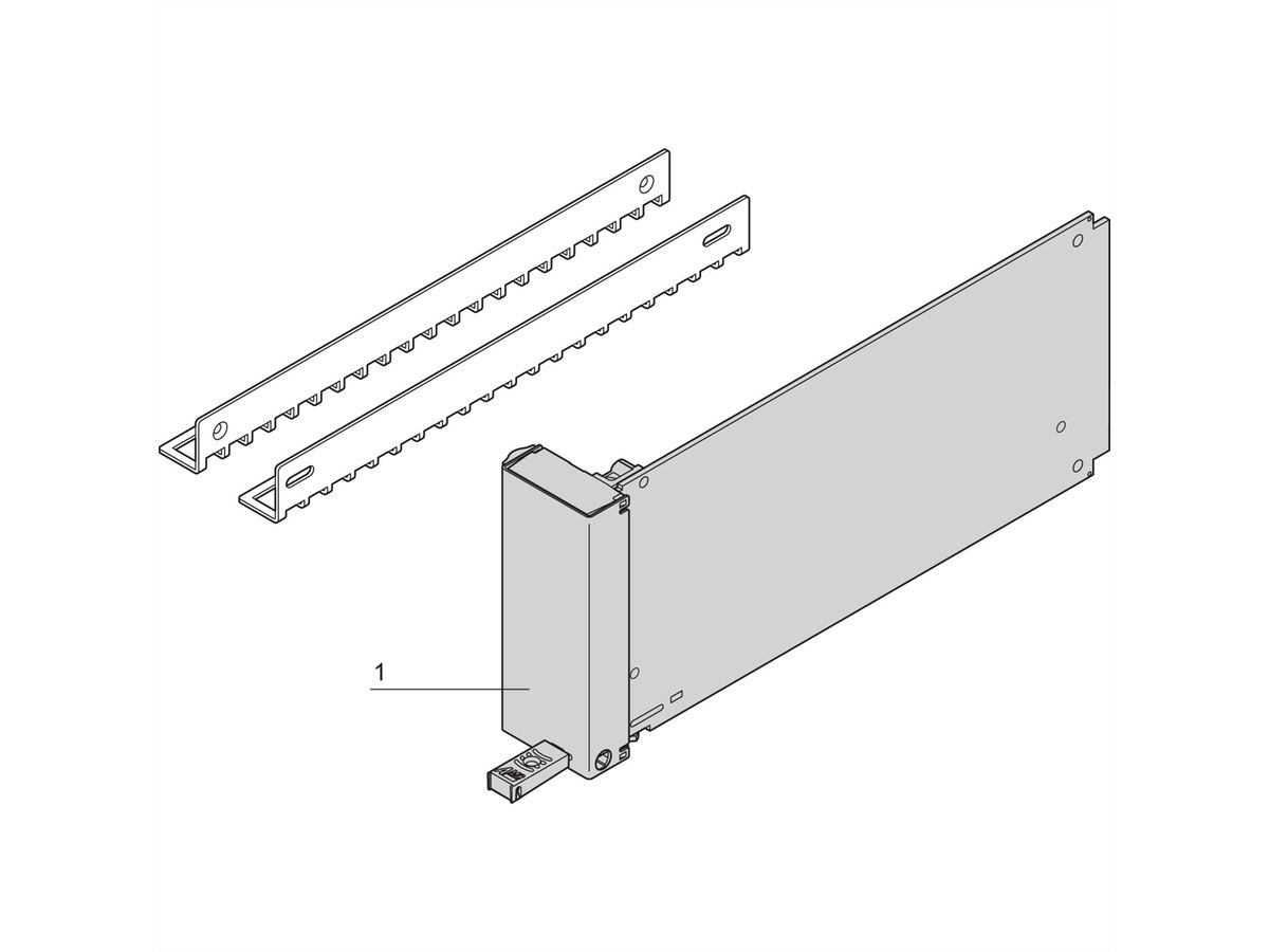 SCHROFF AMC Module de remplissage avec poignée coulissante, simple compact, acier