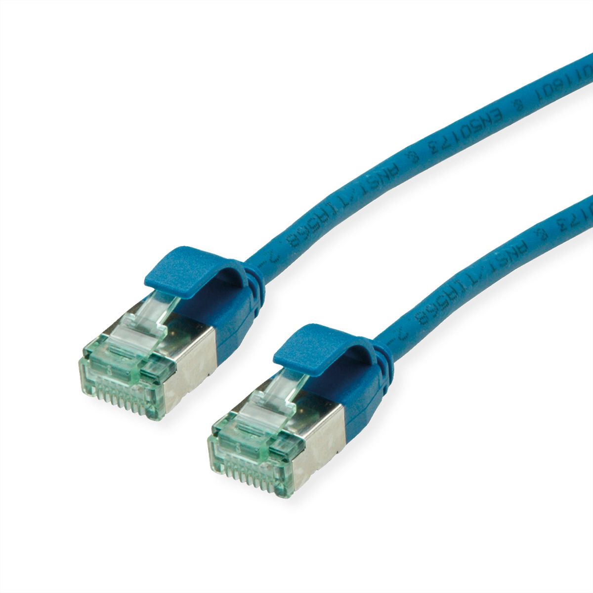 ROLINE RM Cordon DataCenter U/FTP Cat.6A (Classe EA), slim, bleu, 1 m