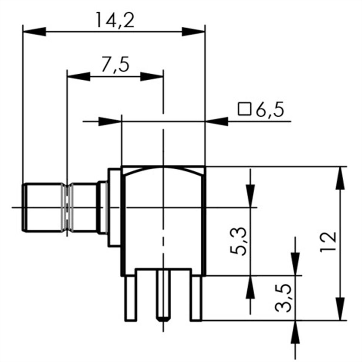 TELEGÄRTNER Connecteur SMB-LTP coudé print