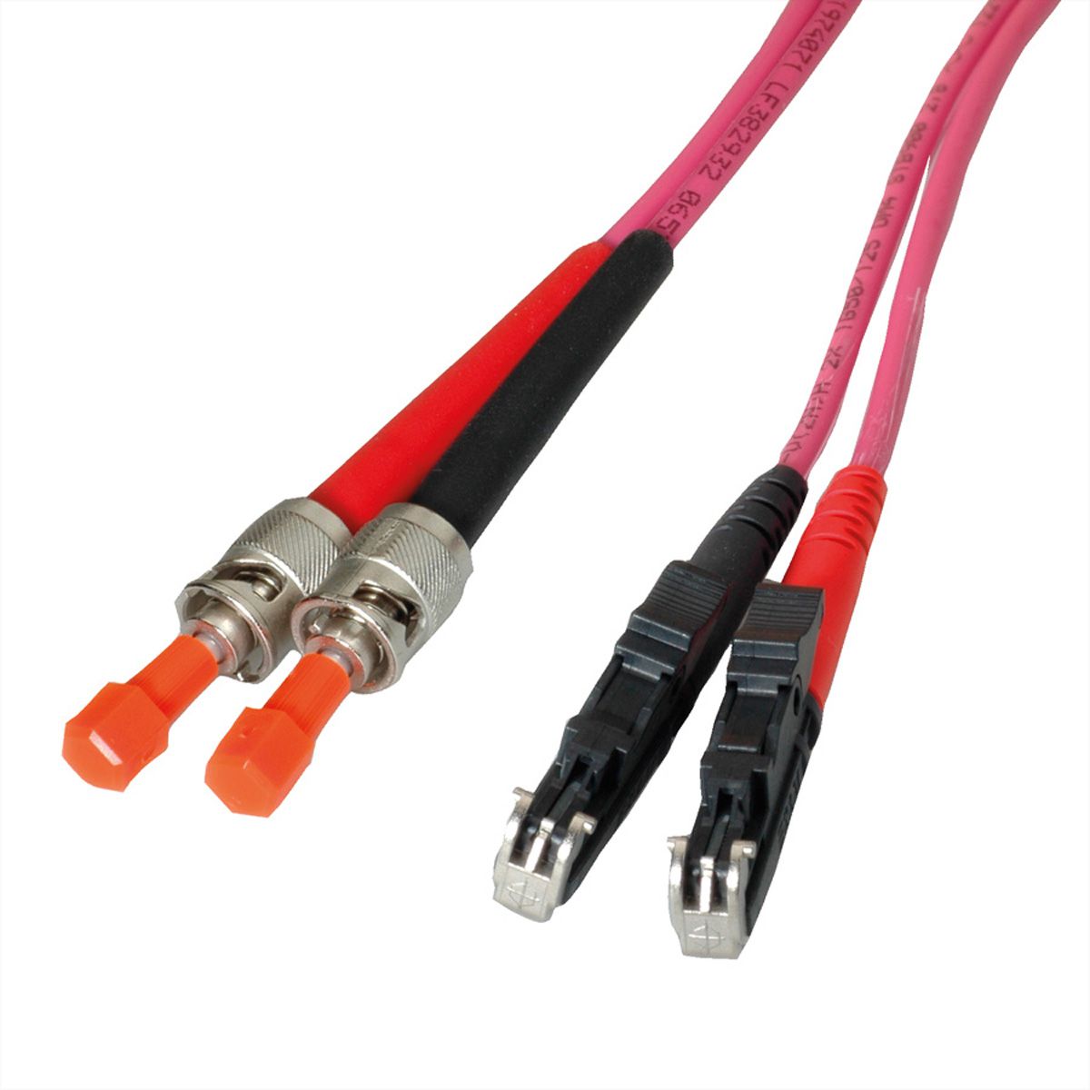 LEONI Câble FO duplex 50/125µm OM4, R&M E2000 / Suhner ST, 20 m