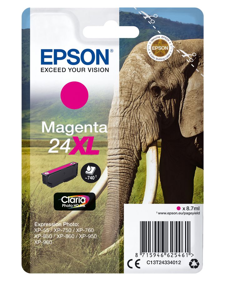 Epson Cartouche "Eléphant" - Encre Claria Photo HD M (XL)