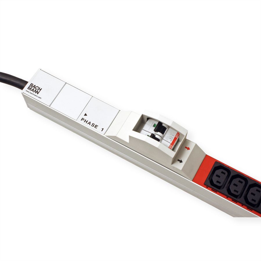 BACHMANN IT PDU ALU 1U 24x C13 6x C19 2LS CEE 3x32A rouge