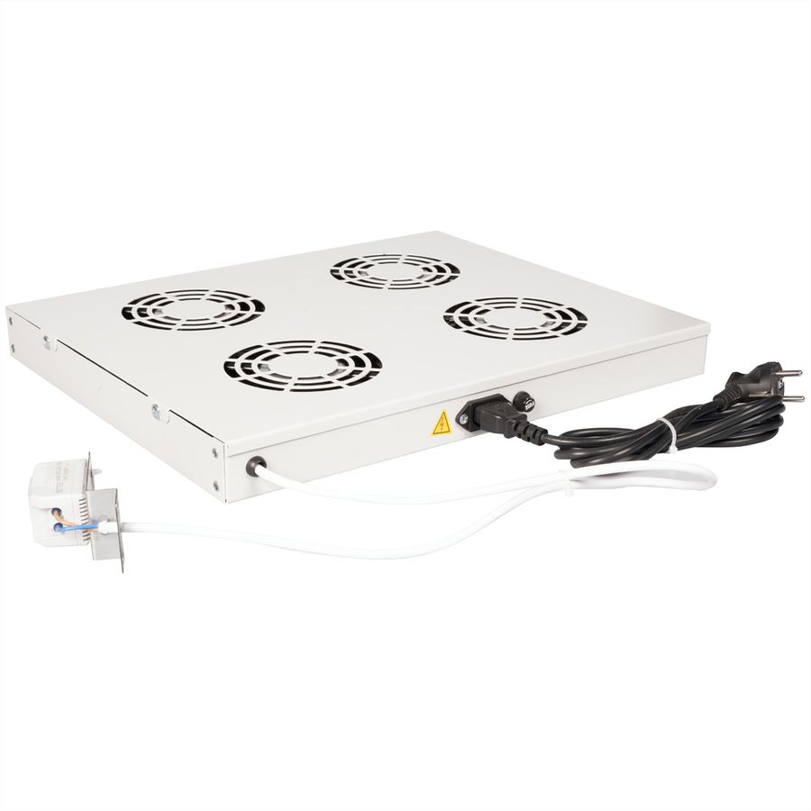 ROLINE 19" Unité de ventilation, 4 ventilateurs, Thermostat gris