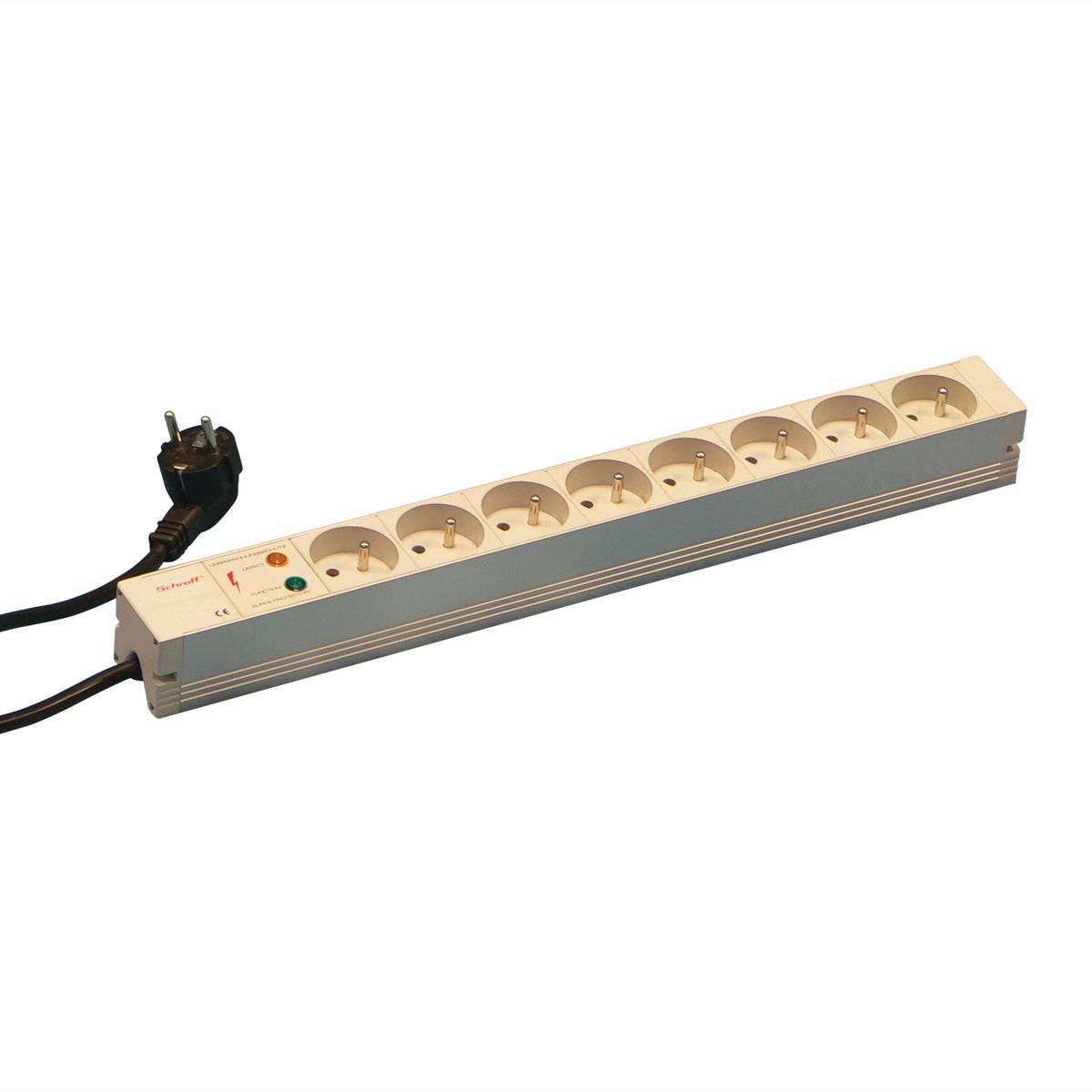 Bâti de prises SCHROFF, UTE, 8 prises, 19", avec protection contre les transitoires