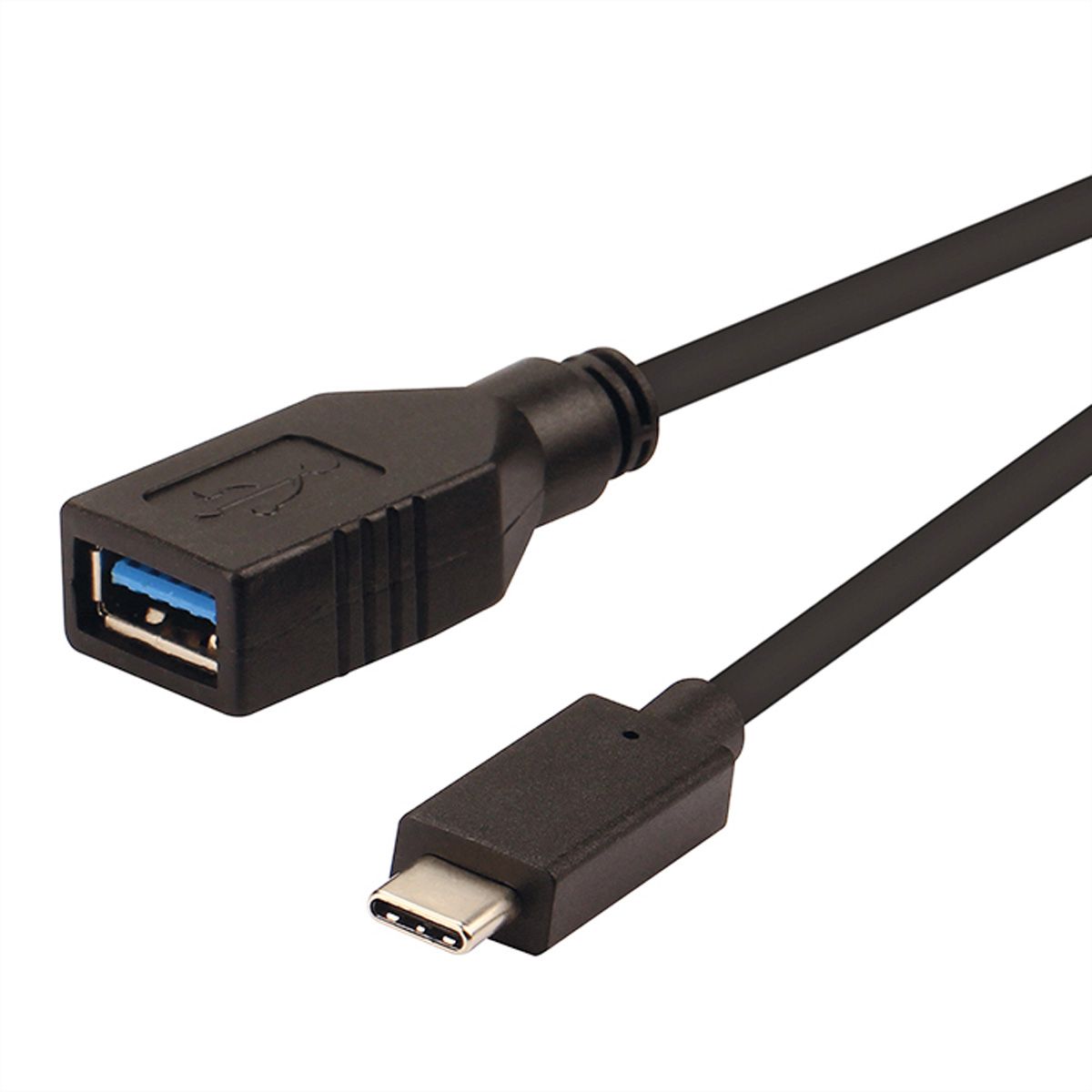 ROLINE Câble USB 3.2 Gen 1, type C - A, M/F, OTG, noir, 0,15 m