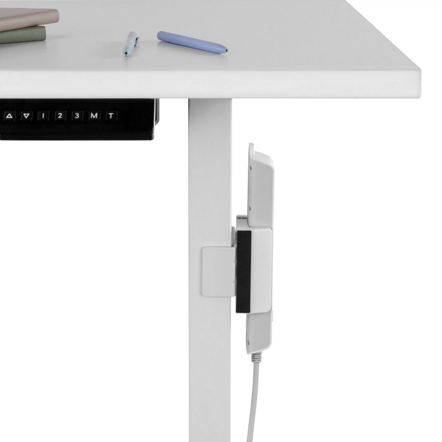 VALUE Support pour multiprise à fixer sur les pattes du bureau, blanc
