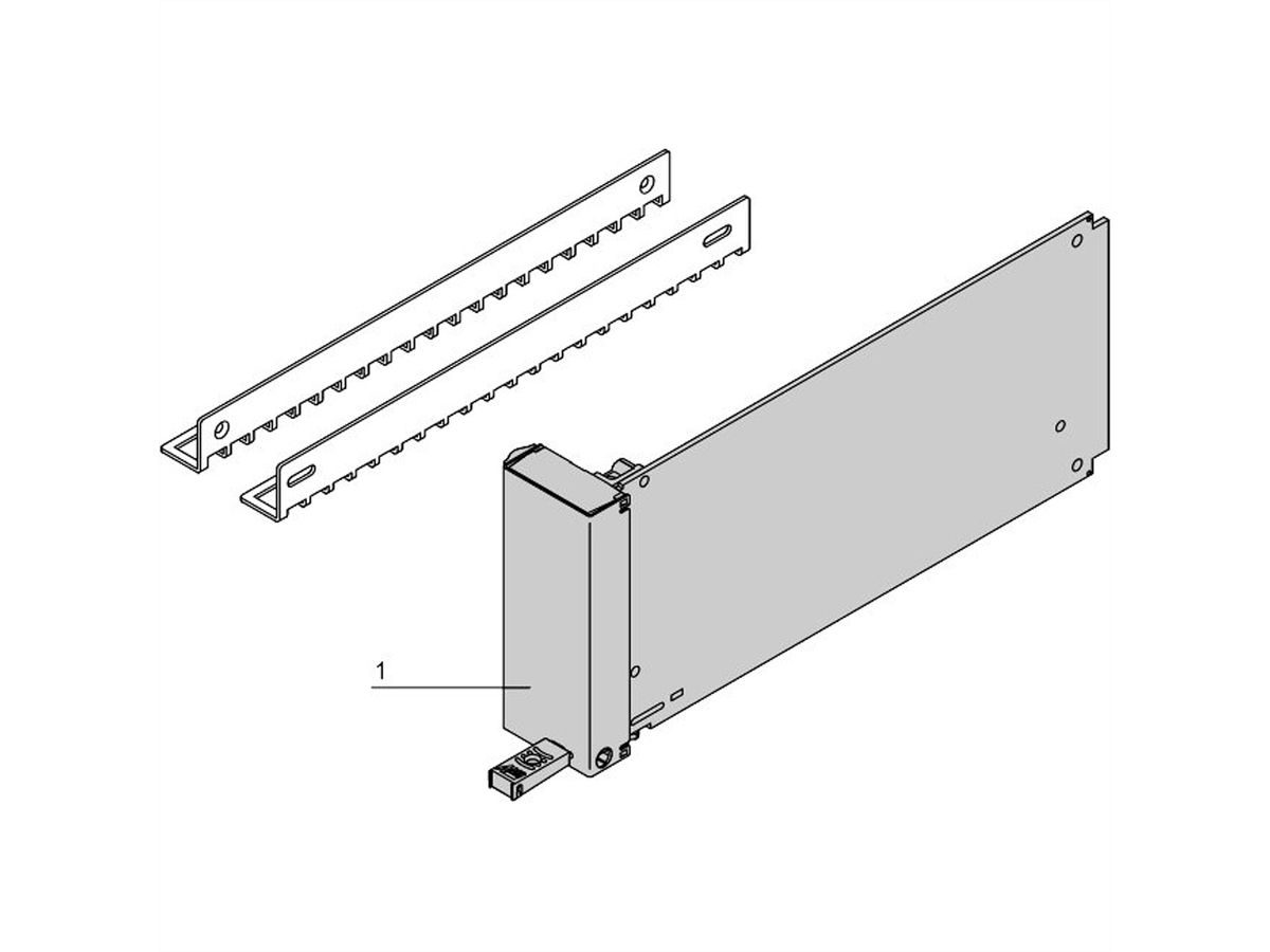 SCHROFF AMC Module de remplissage avec poignée coulissante, simple compact, acier