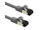 VALUE Cordon Cat.8 (Classe I) S/FTP (PiMF) fils tressés, LSOH, gris, 1 m