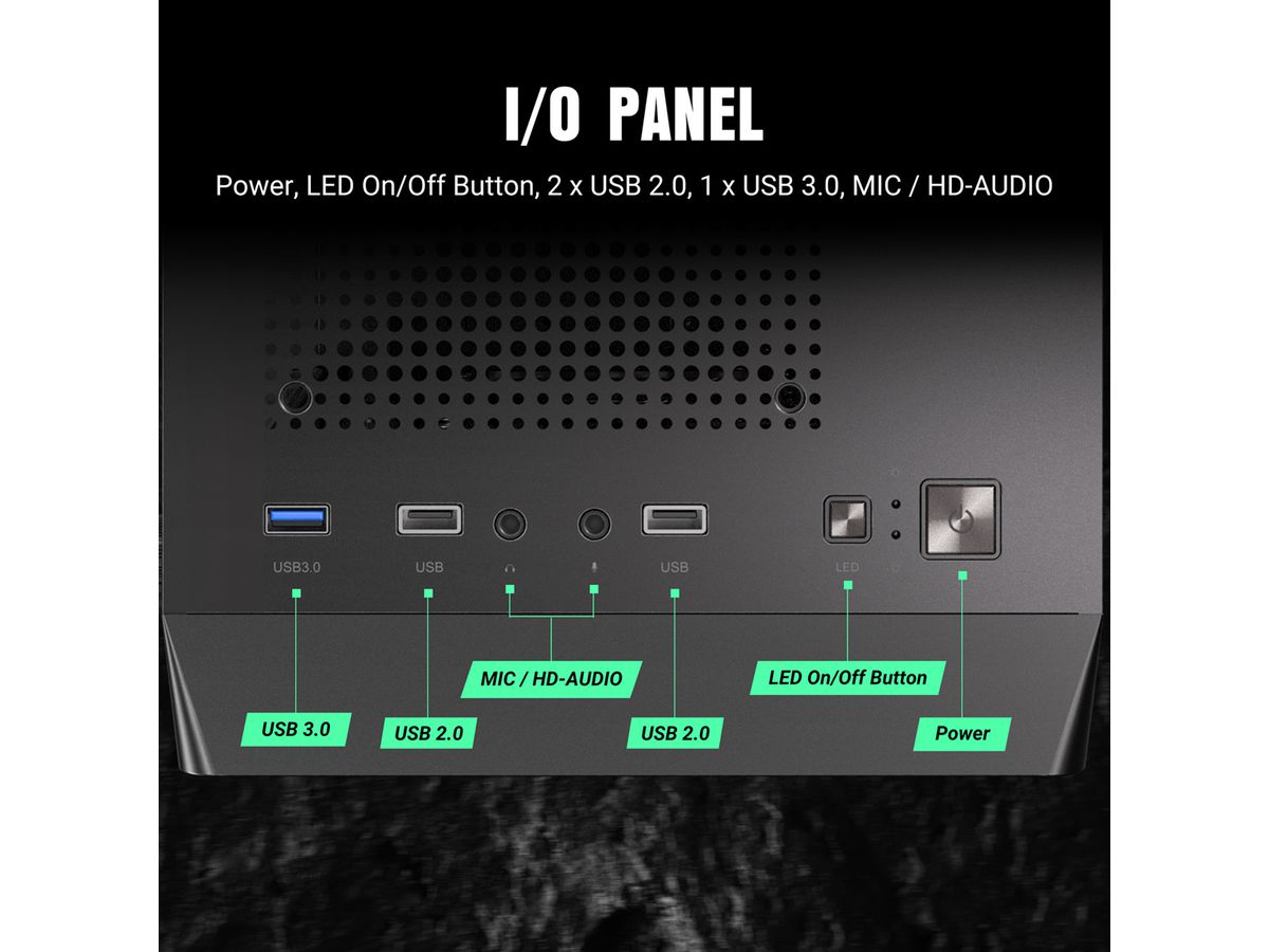 ANTEC AX26 RGB Elite Boîtier PC Midi Tower Gaming ATX, noir
