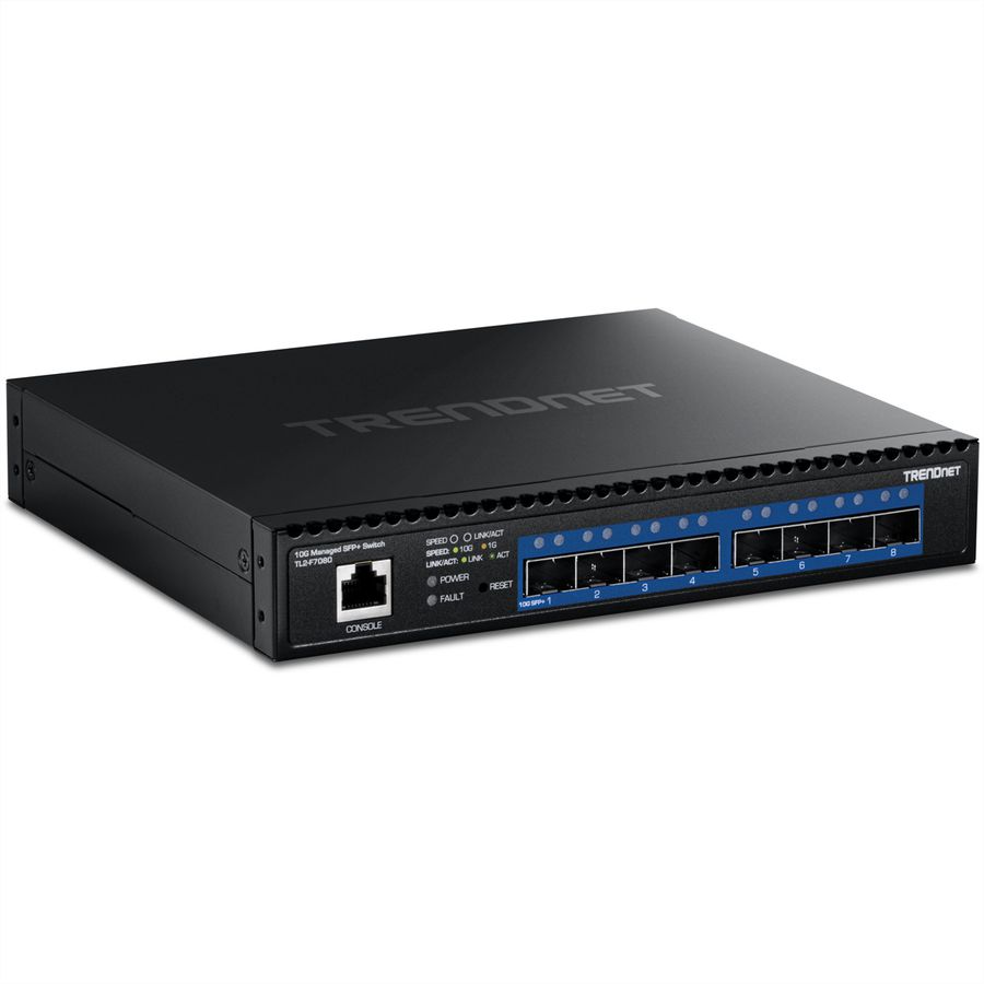 TRENDnet TL2-F7080 Switch SFP+ 10G administrable de couche 2 à 8 ports