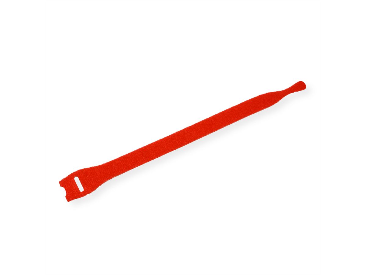 VELCRO® Bande avec languette, par 10, rouge, 20 cm