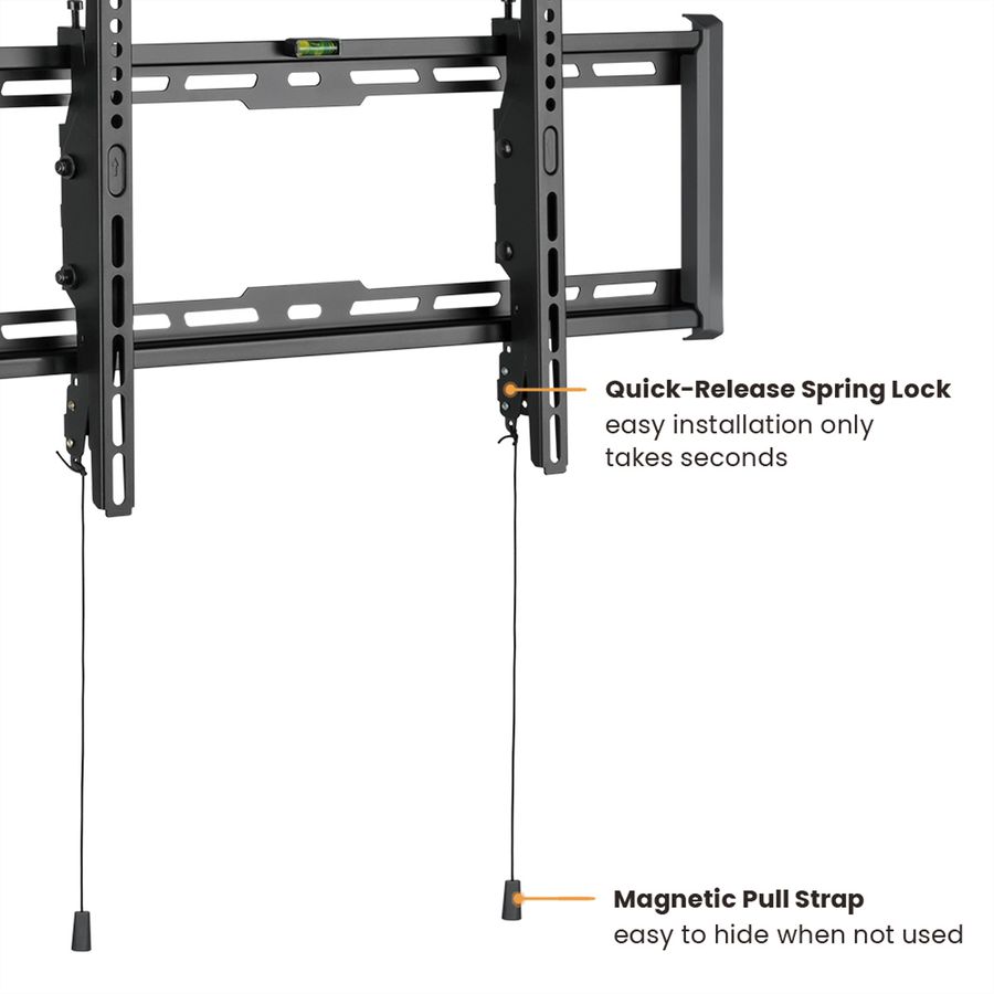 VALUE Support mural TV, distance murale de 47 mm, inclinable, <203,2cm/80", <75kg