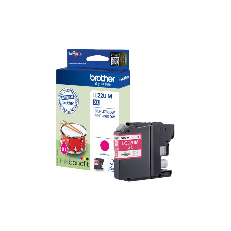 Brother LC22UM - XL - magenta - original - tinteiro - para DCP-J785DW, DCP-J785DWXL, MFC-J985DW, INKvestment Work Smart MFC-J985DW cartouche d'encre