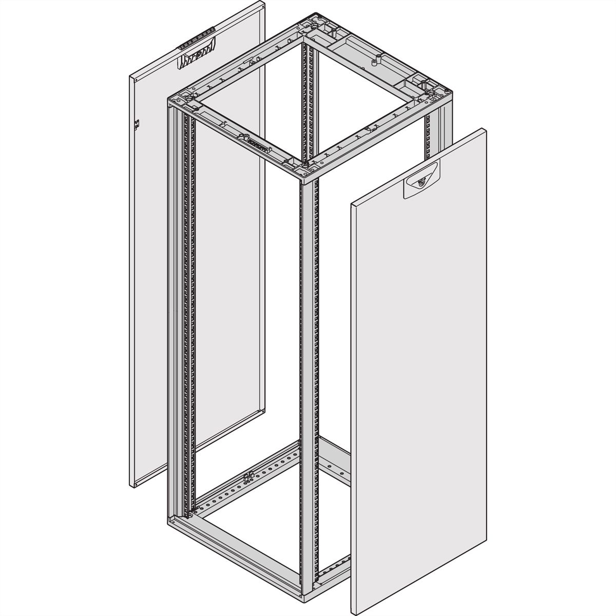 Panneau latéral Novastar SCHROFF pour Slim-Line, RAL 7021, 25 U 1000D