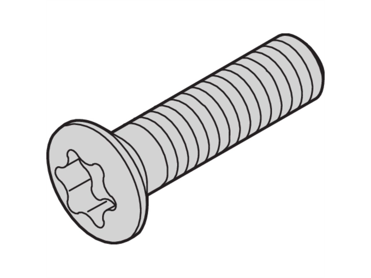 Vis à tête fraisée de SCHROFF, surélevée, Torx M2.5 x 8 mm, nickelée, 100 pièces