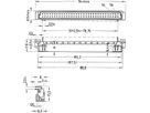 Connecteur SCHROFF Type B, EN 60603, DIN 41612, mâle, 64 contacts, broches à souder, 3 mm