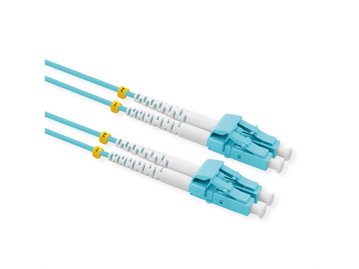 VALUE Câble FO 50/125µm OM3, LC/LC, connecteurs Low-Loss, turquoise, 10 m