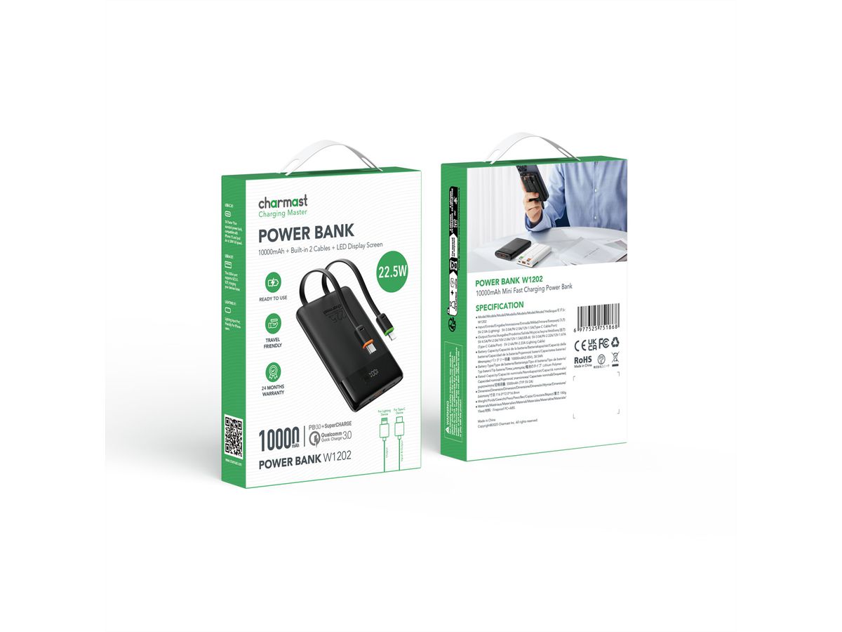 CHARMAST Powerbank W1202 10000mah noir