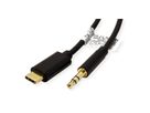 ROLINE Adaptateur Type C - 3,5mm Audio, M/M, noir, 1,8 m