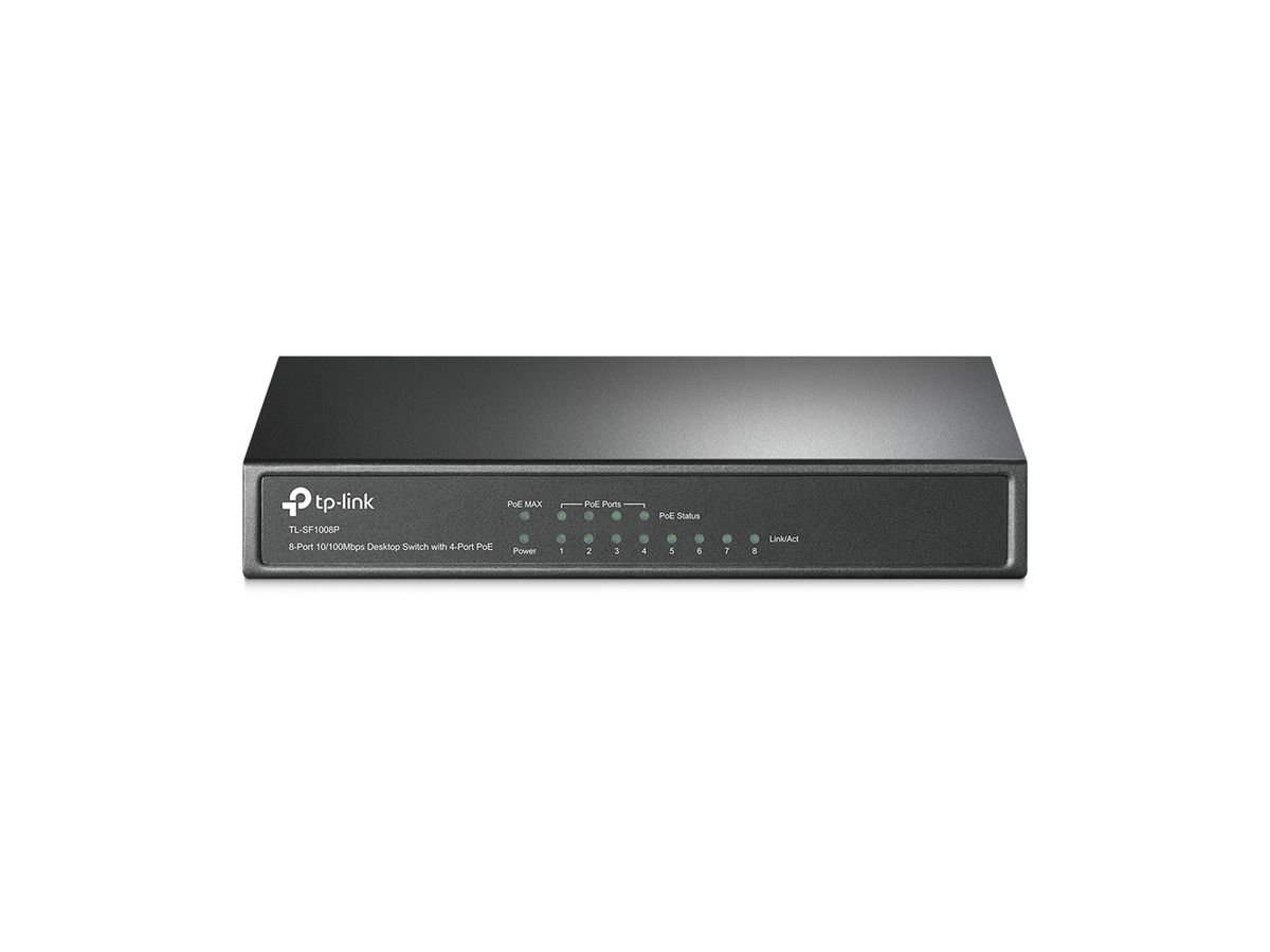 TP-Link TL-SF1008P commutateur réseau Non-géré Fast Ethernet (10/100) Connexion Ethernet, supportant l'alimentation via ce port (PoE) Olive