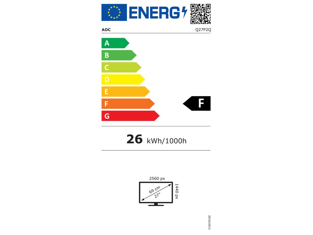 AOC P2 Q27P2Q LED display 68,6 cm (27") 2560 x 1440 pixels Quad HD Noir